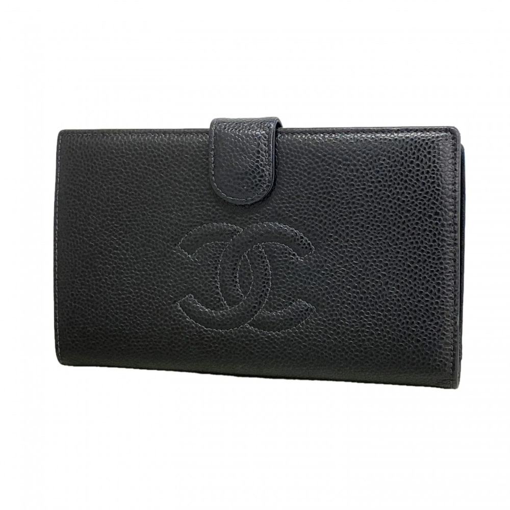 CHANEL Authentic Black Caviar Leather Wallet - Picture 1 of 8